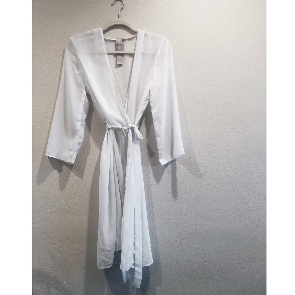 BHLDN Plum Pretty Sugar sheer white robe